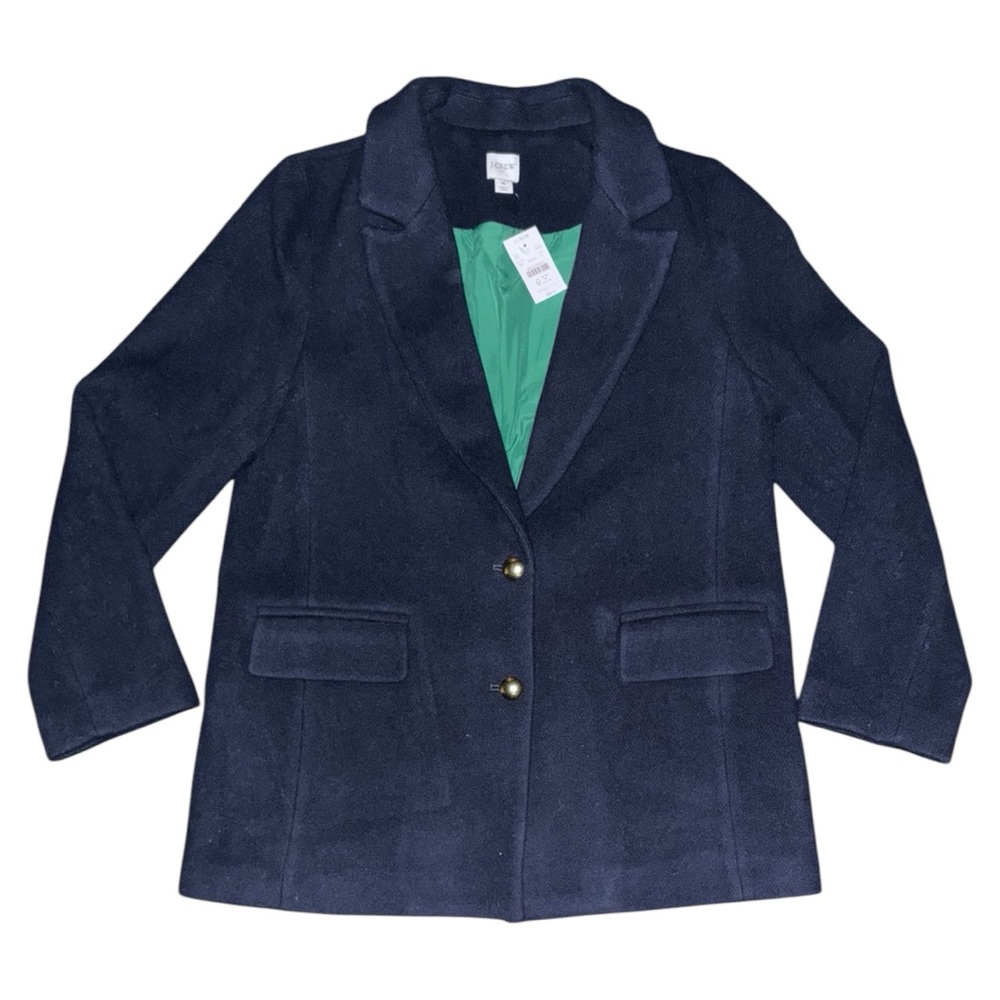 J. Crew Navy Blue Wool Blend Blazer Coat